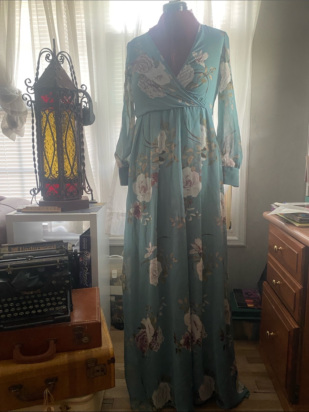 Blue Floral Maxi Dress
